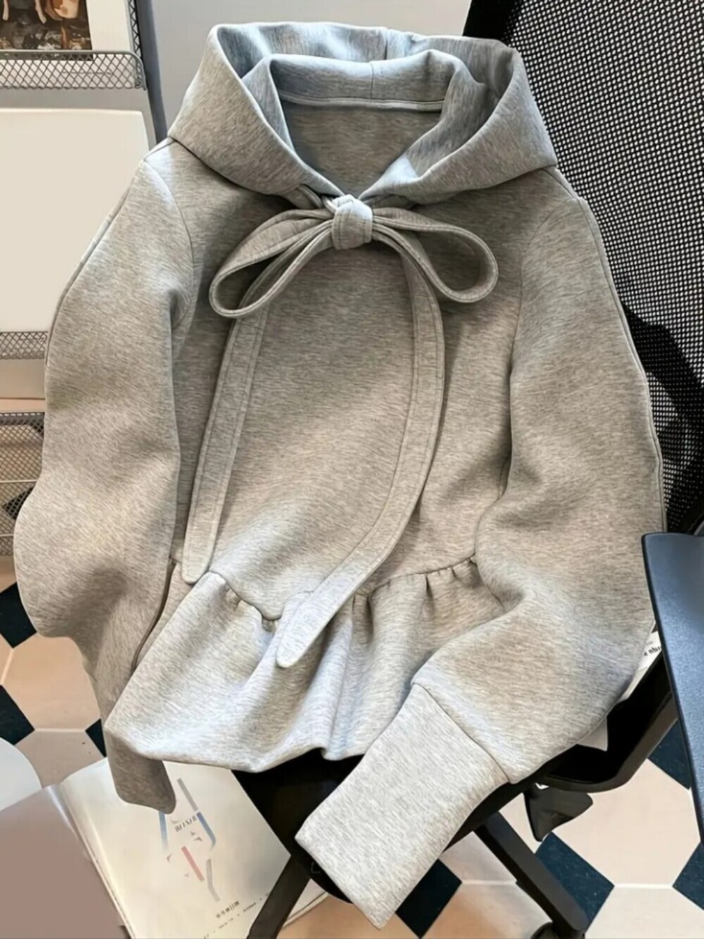 Casual Hoodie Skirt Hem Sweatshirt - Picture 1 of 3